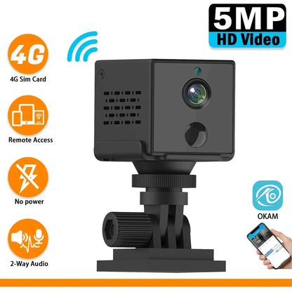 4G SIM Card Mini Low Power 1080P Camera Built-in 3000mAh Battery PIR Human Detection WIFI Security Surveillance IP Camera Leedoar