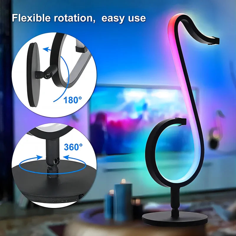 Modern Decorative Color Dimmable RGB Atmosphere Ambient Light Smart APP Remote Control Music Symphony Table LED Night Light Leedoar