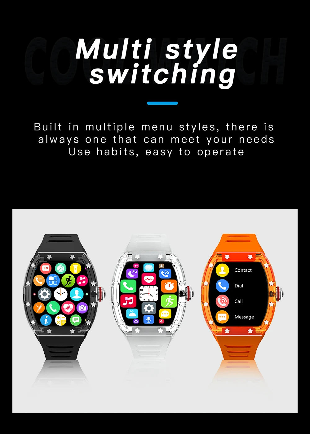 New Cool Crystal Case Smart Watch YD5 NFC Functional Dynamic Dial Sports Real Heart Rate Blood Oxygen Bluetooth Information Push Leedoar