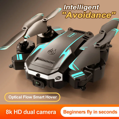 S6 Smart Obstacle Avoidance Optical Flow Drone Smartphone Gesture Video Foldable RC Drone with 8K HD Dual Camera Mini WiFi FPV Leedoar