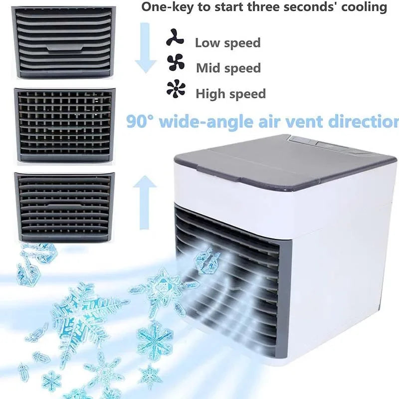 Ventilador de aire acondicionado Nuevo mini aire acondicionado USB Portátil y móvil Humidificador Ventilador eléctrico refrigerado por agua para escritorio doméstico 