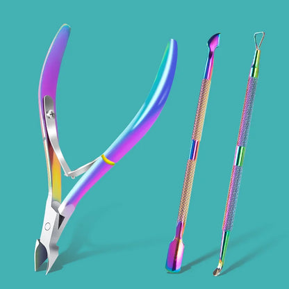 Nail Cuticle Scissors Stainless Steel Manicure Pedicure Tools Golden/Silver/Rainbow Dead Skin Scissor Nipper Clipper Tool Leedoar