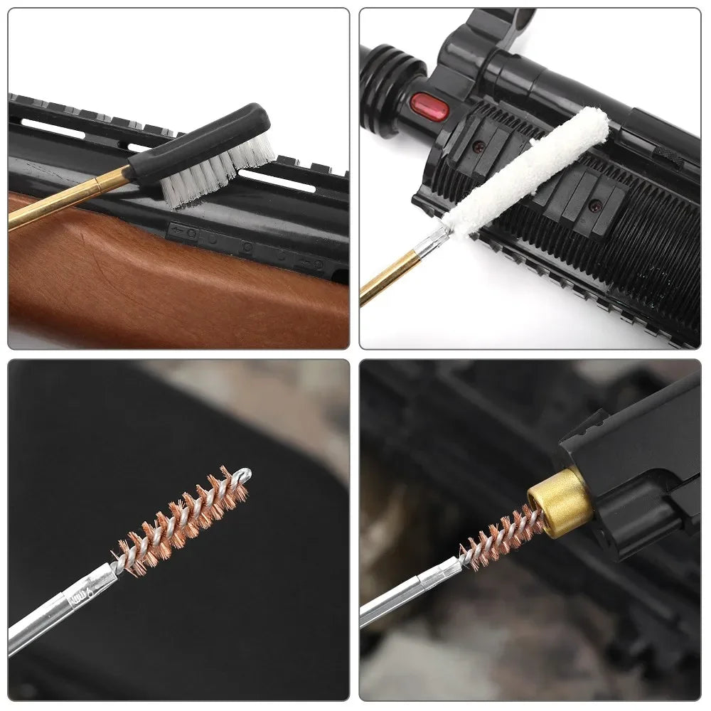 18/19/28Pcs Pistol Cleaning Kit 9mm Gun Cleaning Kits Weapon Cleaning Universal Handgun Pistol Brush Tool Hunting Accessories Leedoar