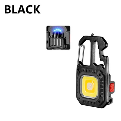 Mini COB LED Flashlight Keychain Light Multifunctional Portable Lamp USB Charging Emergency Lights Outdoor Work Camping Lantern Leedoar