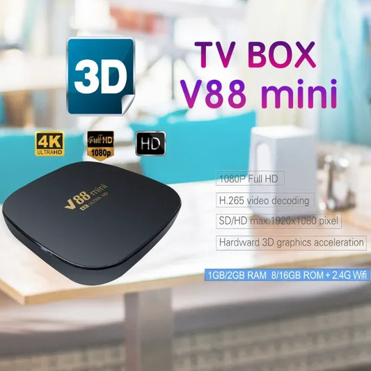 Novo V88 MINI Allwinner H3 TV Box Android 2.4G/5G WiFi Set-top Box 16G 32G 64G 128G Android10 Media Player HD TV Box Youtube IPTV 