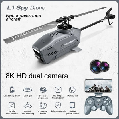 2024 L1 Mini Drone HD 4K Camera RC Helicopter WiFi 6-Axis Gyro Obstacle Avoidance Quadcopter Airplane Remote Control Toys Gift Leedoar