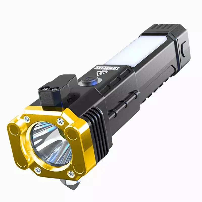 Multi-function Flashlight Rechargeable Outdoor  Electronic Torch Camping with Usb charging Tactical Led Lamp For Window Breaker Leedoar