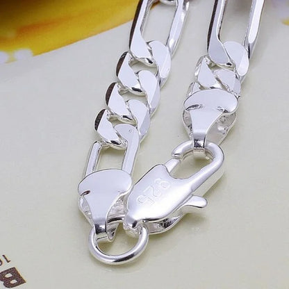 Wedding Nice Gift Silver Color 6MM Chain Men Women Jewelry Fashion Beautiful Bracelet Free Shipping Leedoar