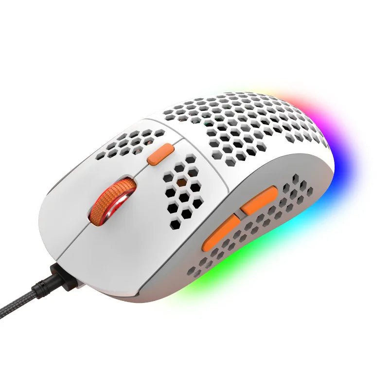 M8 RGB Gaming Wired Mouse Gamer 6400 DPI Leve Colorido RGB Luminoso Pc Gamer Office Mouse Teclado Para PC Laptop Gaming 