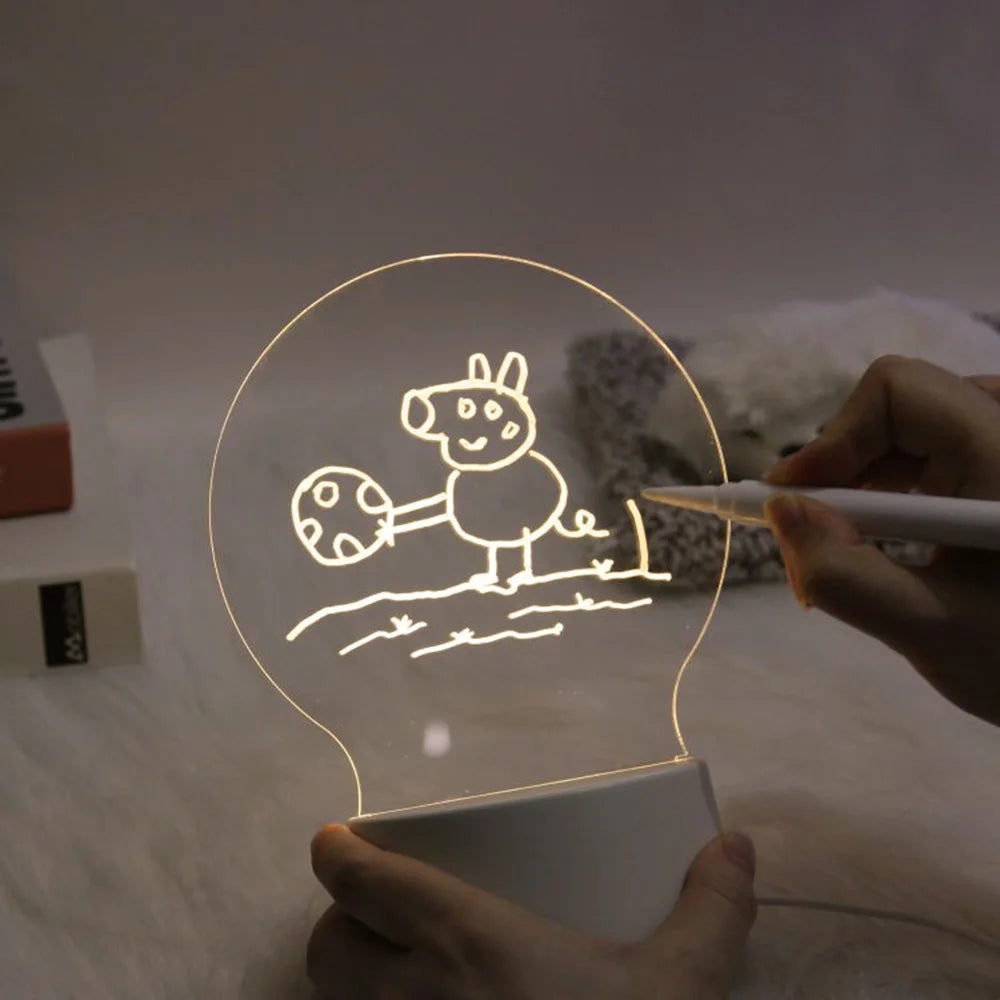 Acrylic DIY LED Night Light Message Board Reminds Creativity With Pen Note Board Lights Holiday Lights Home Decoration Lights Leedoar