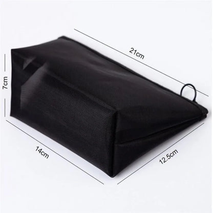 1Pcs Preto Mulheres Homens Necessário Bolsa de Cosméticos Transparente Organizador de Viagem Moda Grande Pequeno Preto Bolsas de Higiene Pessoal Bolsa de Maquiagem 