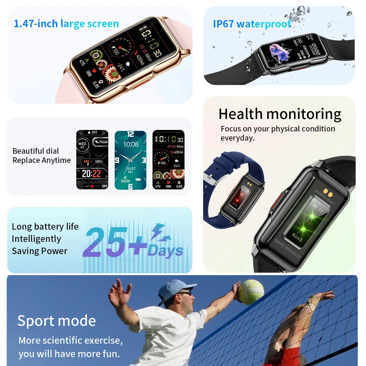 H80 Smart Watch Men Women HD Full Touch Screen Multi Dial Bluetooth Connect Wristwatch Multifunctional Sports Smartbracet Leedoar