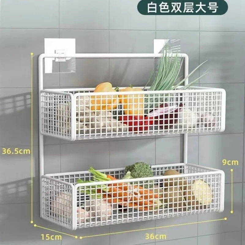 Bathroom Organiser Multifunctional Toiletries Organiser No-Punch Bathroom Shelf Bathroom Kitchen Wall Mount Storage Rack Leedoar