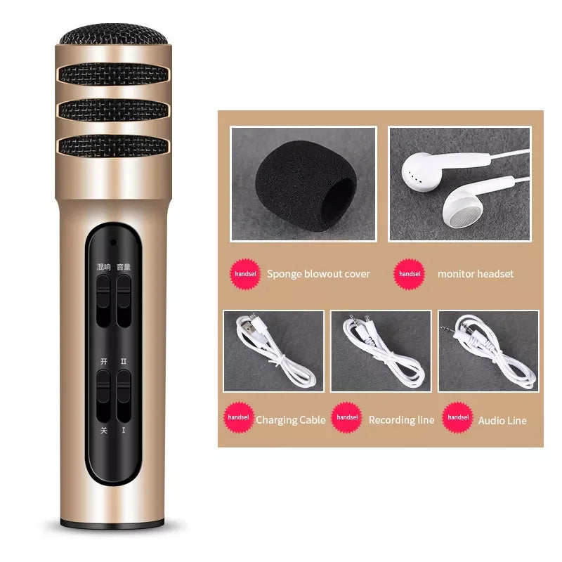 C7 Wireless Kids Karaoke Microphone with Speaker Portable Handheld Music Player for Home Party KTV Mic Show Family Child Gifts Leedoar