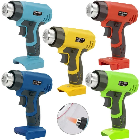 Pistola de calor portátil, pistola de calor eléctrica inalámbrica con 4 boquillas para Makita/Dewalt/Milwaukee/Bosch/Black Decker, batería de iones de litio de 18 V y 20 V