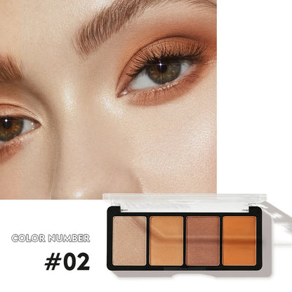 Pudaier 4-Color Eye Shadow Palette Glitter Pearly Eyeshadow Palette Nude Long Lasting Charming Eyes Make Up Palette Cosmetics Leedoar