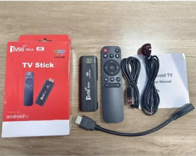 TV98 TV Stick Android12 Top Set Box Amlogic 4K WiFi 1G/2G 8G/16G Smart Wireless HDMI Cabo Rede Media Player Receptor de TV 