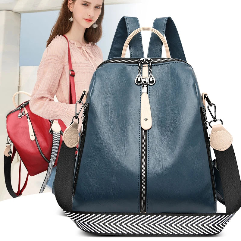 Backpack Women Soft Leather Backpack Fashion Female White High Quality Travel Back Pack School Backpacks for Girls Sac A Dos Hot Leedoar