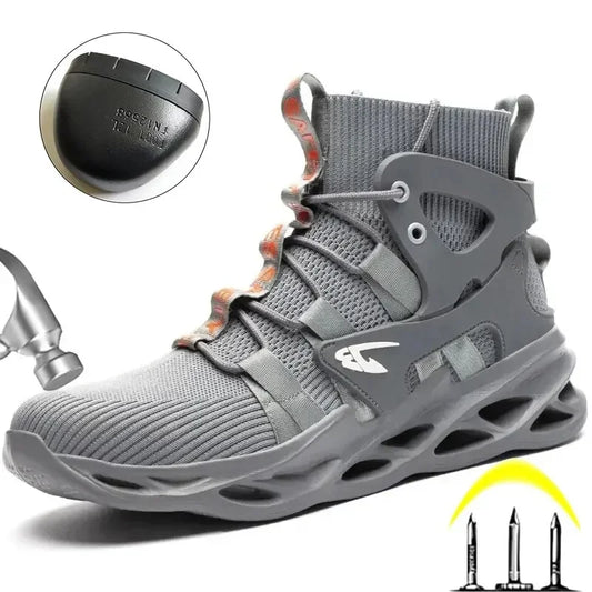 Man Safety Shoes Puncture-Proof Work Sneakers Lightweight Work Shoes Men Steel Toe Shoes Safety Boots Indestructible Leedoar