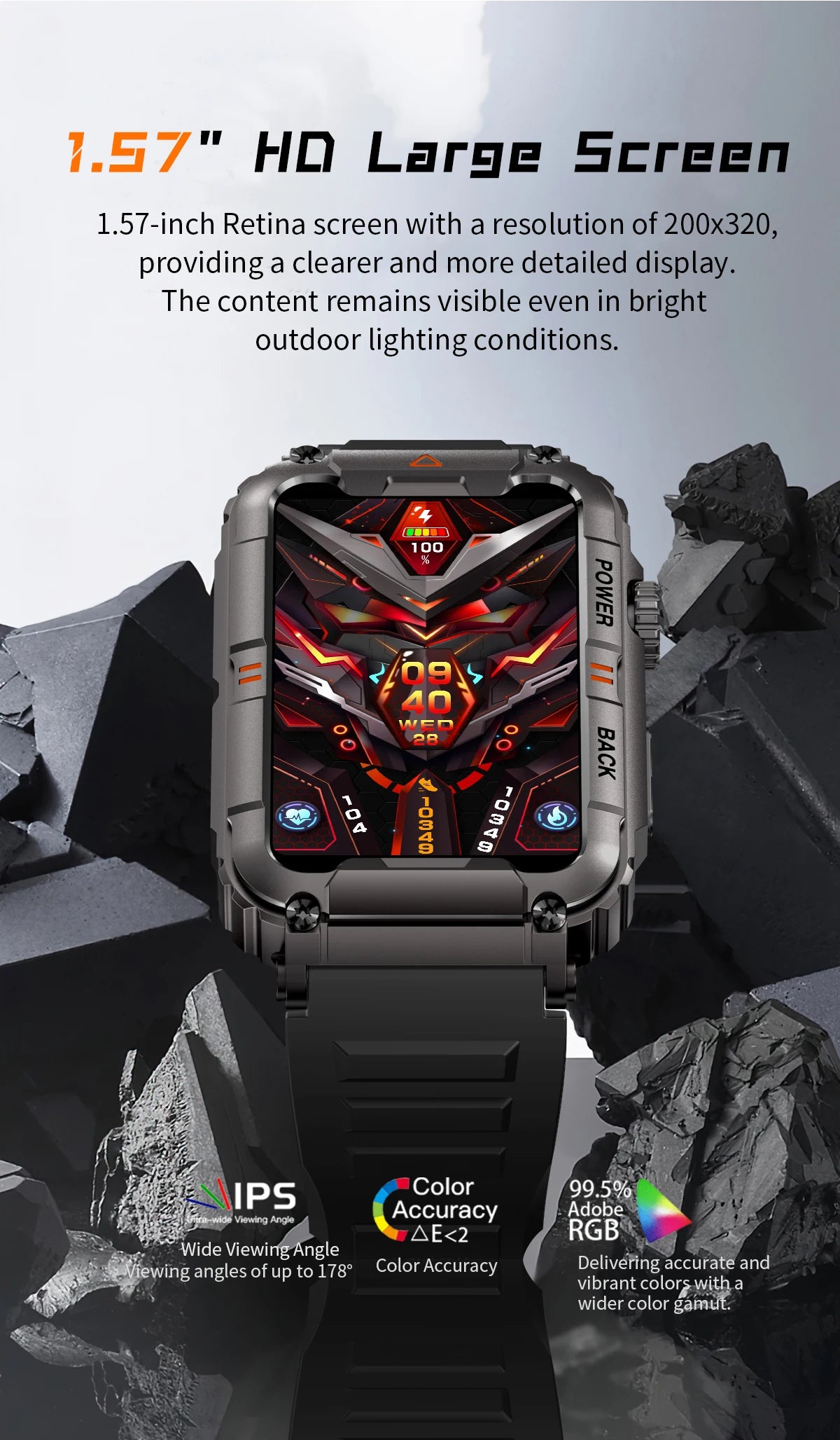 Multifunctional Sports Smart Watch KR88 Buletooth Calls Anti-sediment Design Hardcore Quality Built for The Outdoor Smartwatch Leedoar