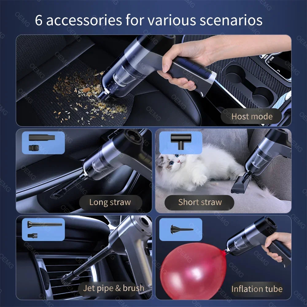 Car Vacuum Cleaner Wireless Handheld Portable Cleaner for Home Appliance Poweful Cleaning Machine Car Cleaner for Keyboard tool Leedoar