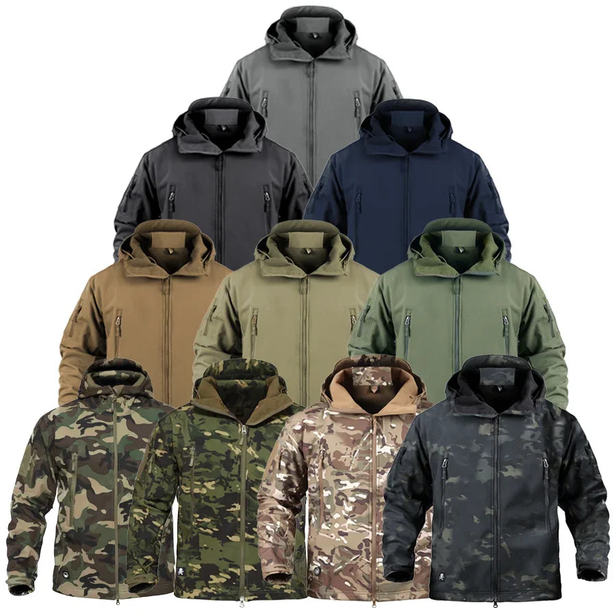 Chaqueta táctica militar de invierno para hombre, ropa de camuflaje CP del ejército, Airsoft, impermeable, cortavientos, abrigo de bombardero polar multicámara para hombre