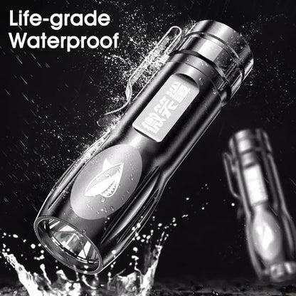 612A ABS Strong Light Flashlight Outdoor Concentrated Long-Range Charging Mini Flashlight With Pen Clip Small Flashlight Leedoar