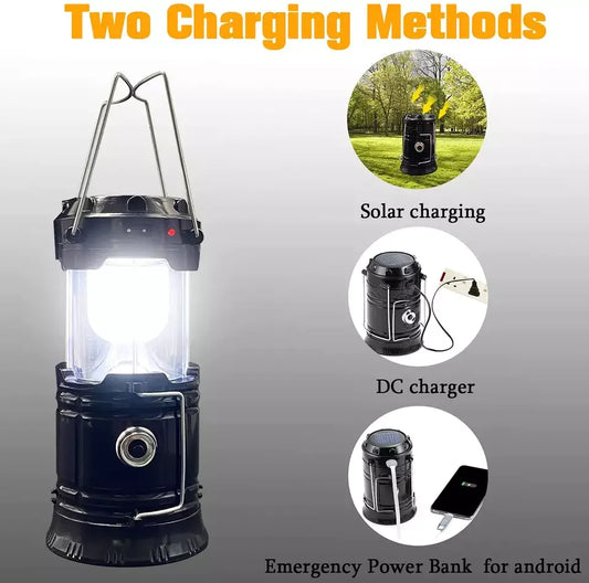 Multifunctional Solar Power Bank Emergency Flashlight Lantern Telescopic COB Hand Lamp For Camping Hiking Fishing Leedoar