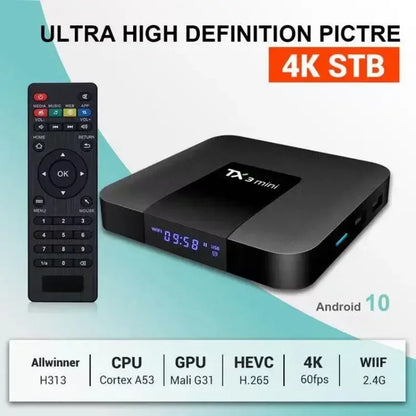 Venda quente estável qualidade TX3 Mini 1G 16G e 2G 16G Amlogic S905W Android 7.1 TV Box Quad Core TX 3 MINI com tela LED STB 