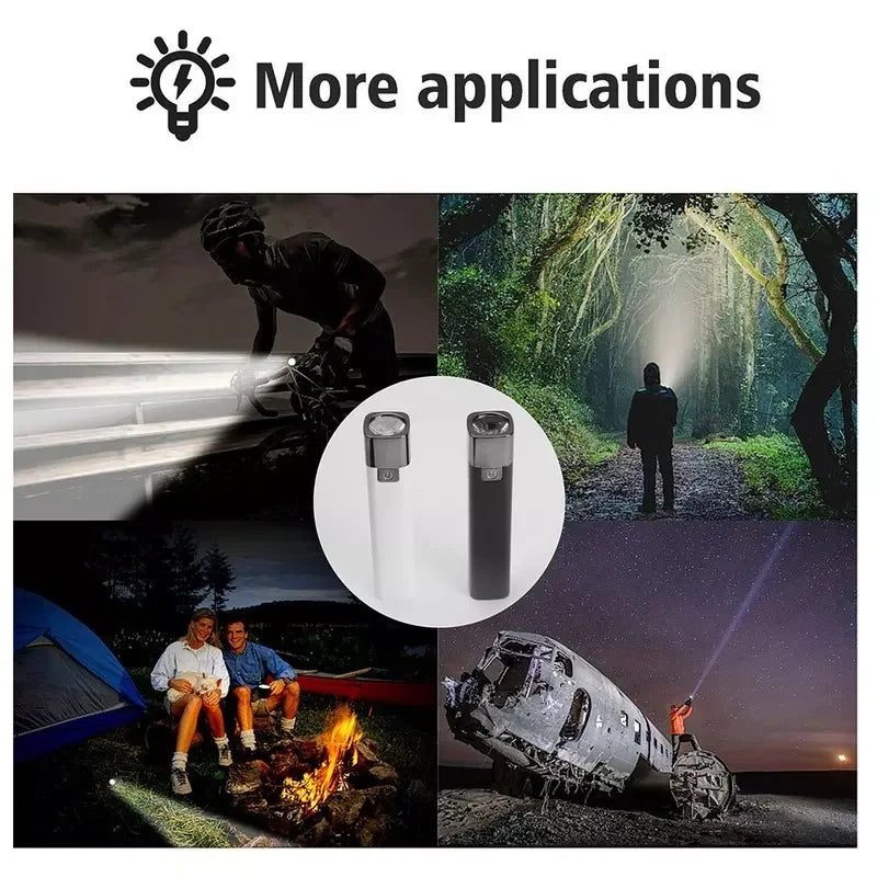 618LED Strong Light Portable Household Lighting Flashlight Charging Treasure Flashlight USB Charging Outdoor Small Flashlight Leedoar