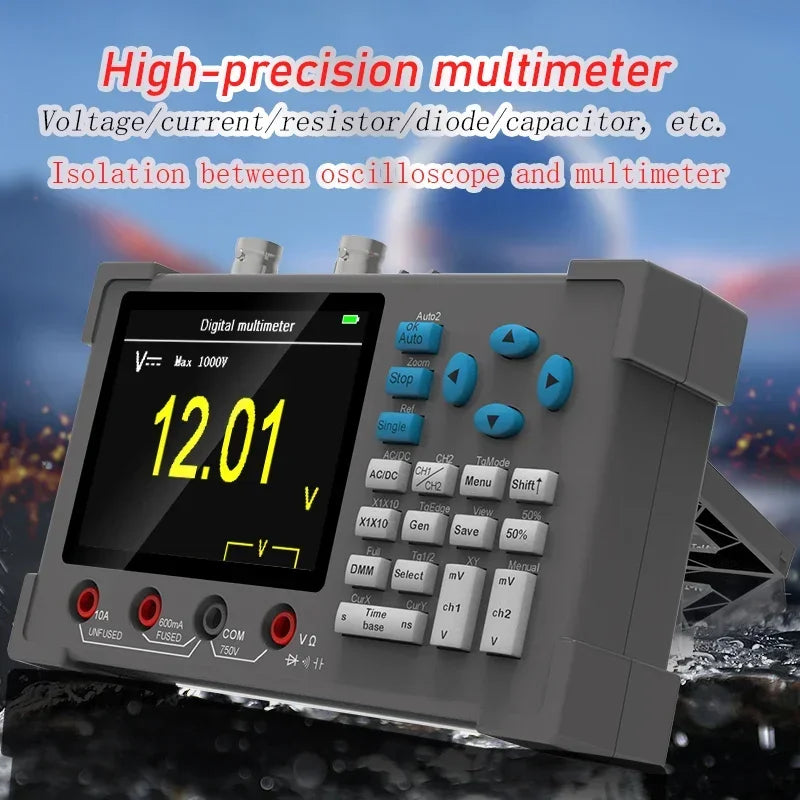 3.2 Inch Desktop Digital Oscilloscope 120M Bandwidth Dual Channel Multimeter And Signal Generator 3 in1 High Performance DSO3D12 Leedoar