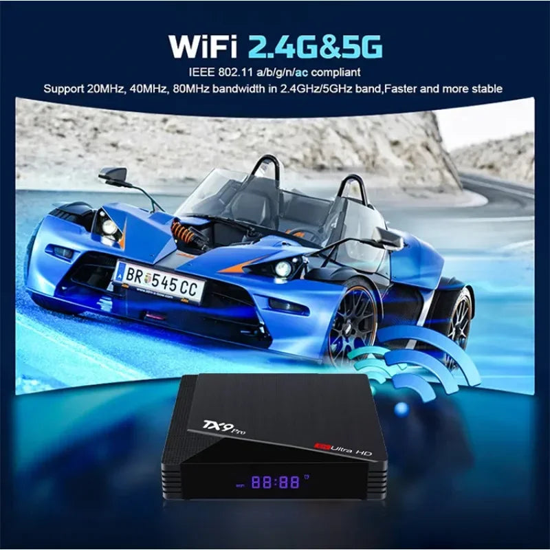 TX9 Pro Smart TV Box STB TX9 Pro Android 11 Jogo Ultra Set-Top Box 6K HD 2.4G/5.8G WiFi AIIwinner H313 Set-Top Box Iptv YouTube 