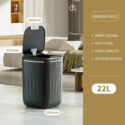 20-24L Bathroom Sensor Electric Wastebasket Bedroom Smart Trash Can Automatic Waterproof Recycle Bin for Living Room Kitchen New Leedoar