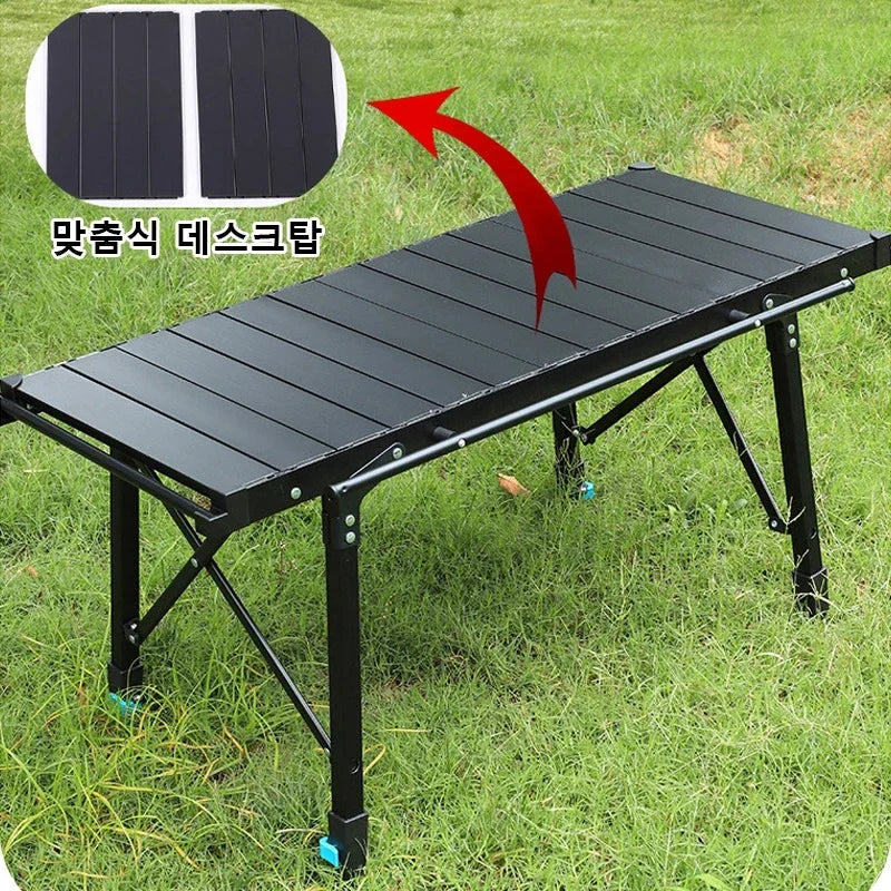 Mesa de camping para exteriores elevable, unidad combinada IGT extraíble, mesa plegable para acampar, mesa de barbacoa para picnic al aire libre 