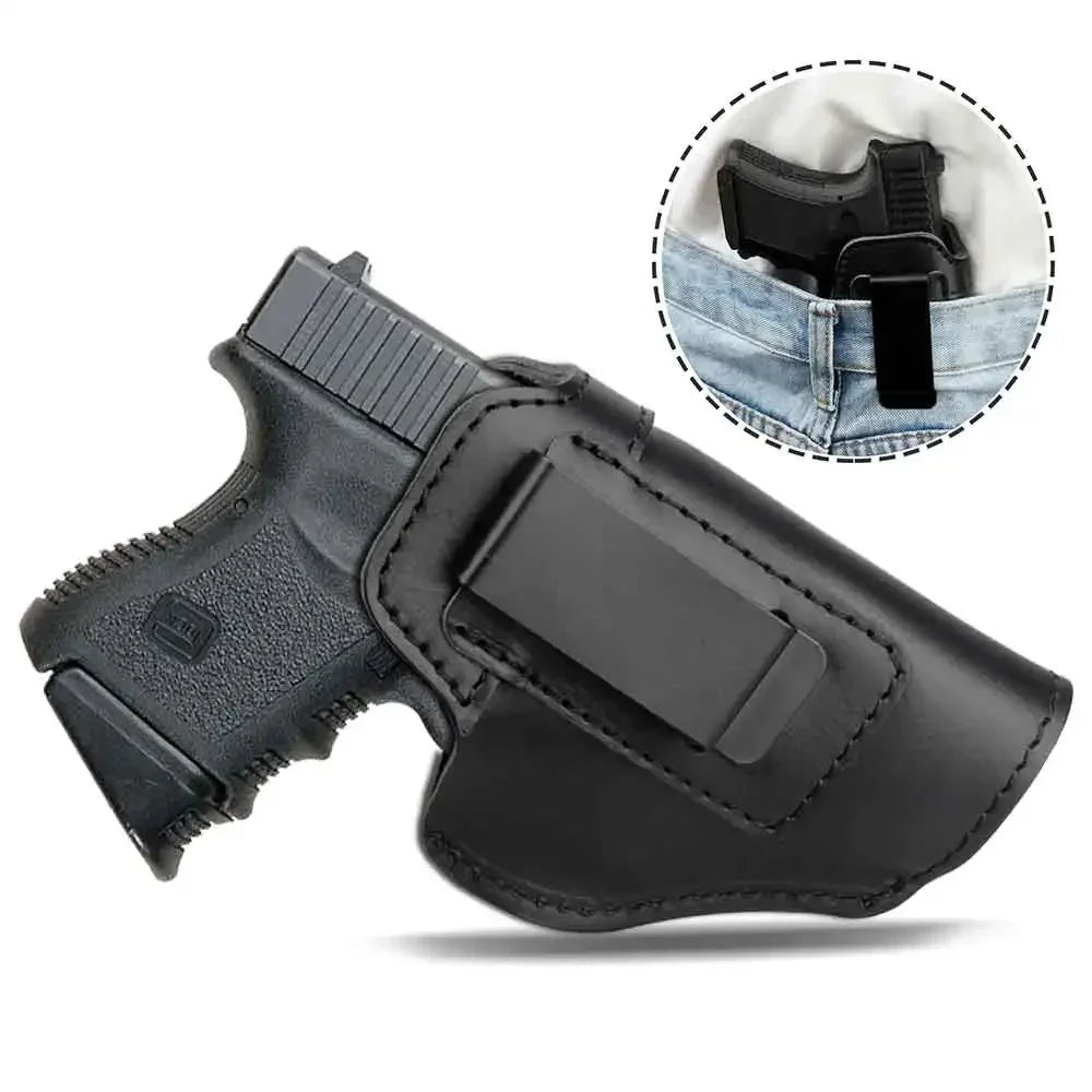 Left RIGHT Tactical Leather Holster for Concealed Carry Airsoft IWB Gun Holsters for Glock 17 19 43X/ Sig P365 9mm for Hunting Leedoar