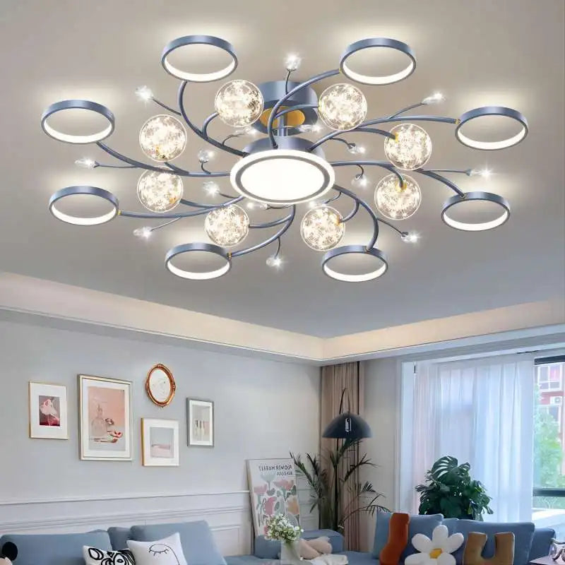 2023 New Blue Gray Nordic Pendant Light Living Room Light, Elegant, Luxury Ceiling Ceiling Light, Indoor Lighting Leedoar