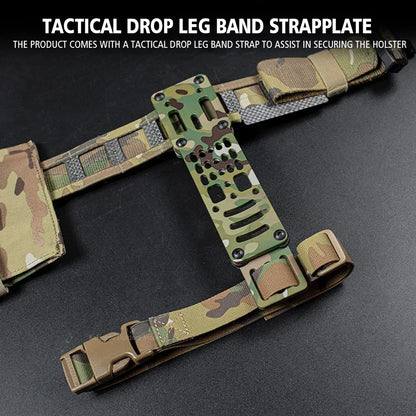 Military Tactical Holster Leg Strap Metal Modular Pistol Holster Adapter Military Hunting Airsoft Quick Pull QLS Platform Leedoar