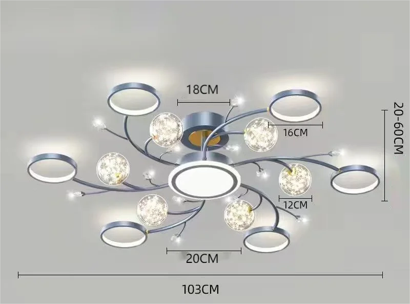 2023 New Blue Gray Nordic Pendant Light Living Room Light, Elegant, Luxury Ceiling Ceiling Light, Indoor Lighting Leedoar