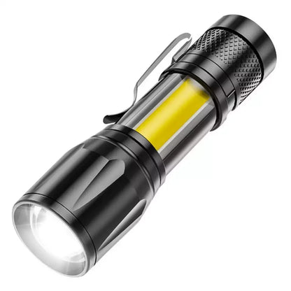 Aluminum Alloy Telescopic Pen Clip Flashlight 513 Mini Zoom Cob Side Light Gift Usb Charging Bright Portable LED Leedoar