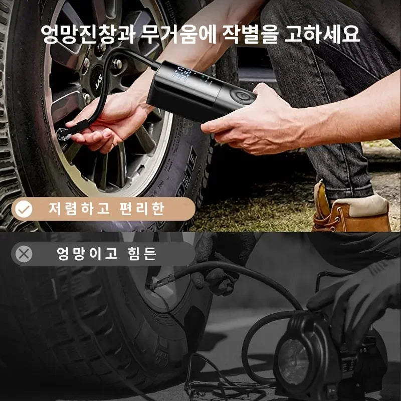 12V Car Air Compressor Portable Electric Air Pump Wireless Car Tyre Inflator Digital Bicycle Pump For Auto Accessories Leedoar