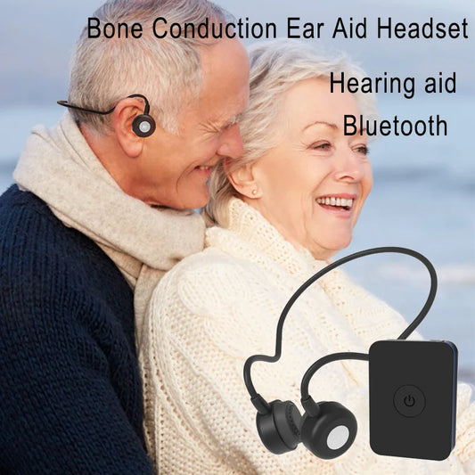 2024 New B2S+ Bone Conduction Ear Aid Headset Rear-Mounted Elderly Deaf Ear Assistance Headset Wireless Bluetooth Headphones Leedoar