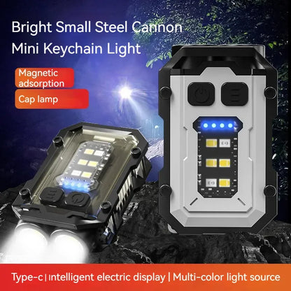 New Camping Hiking Flood Light EDC Rechargeable FlashLight Mini Flashlight Keychain Torch Light Outdoor Strong Light TYPE-C Lamp Leedoar