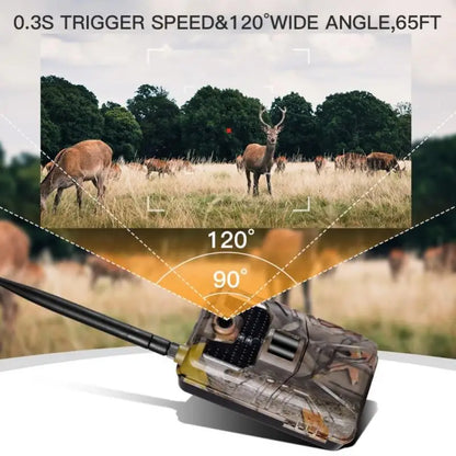 2G Hunting Trail Camera SMS MMS SMTP Email Cellular 4K HD 20MP Outdoor Wildlife Waterproof Photo Traps Game Cam Night Vision Leedoar