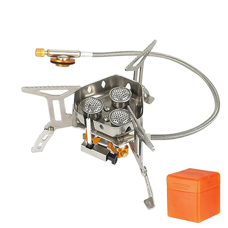 Outdoor Camping Head Stove Portable Travel Picnic Gas Burner 5800W Big Power Windproof Foldable Gas Stove Camping Supplies Leedoar