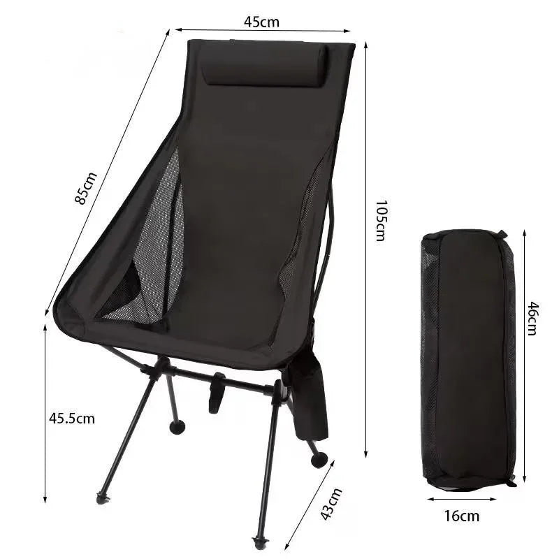 Silla plegable para acampar al aire libre, portátil, ensanchada, ultraligera, de aleación de aluminio, para ocio, playa, camping, pesca, silla transpirable