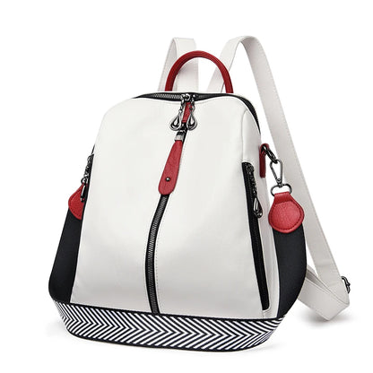 Backpack Women Soft Leather Backpack Fashion Female White High Quality Travel Back Pack School Backpacks for Girls Sac A Dos Hot Leedoar