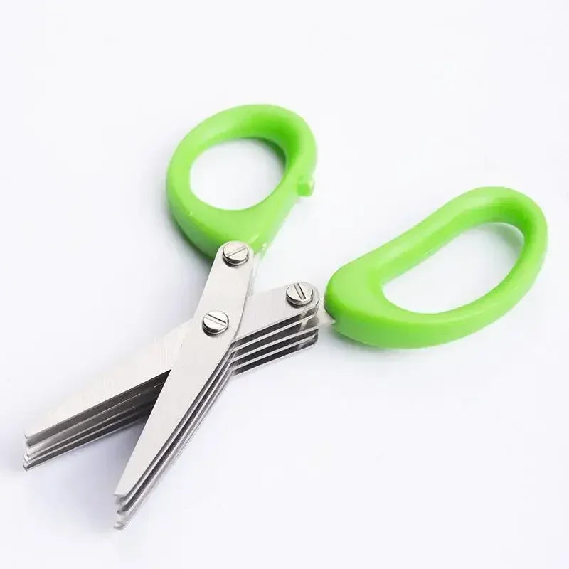 3/5Layers Kitchen Scissors Stainless Steel Vegetable Cutter Scallion Herb Laver Spices Cooking Tool Cut Kitchen Accessories Leedoar