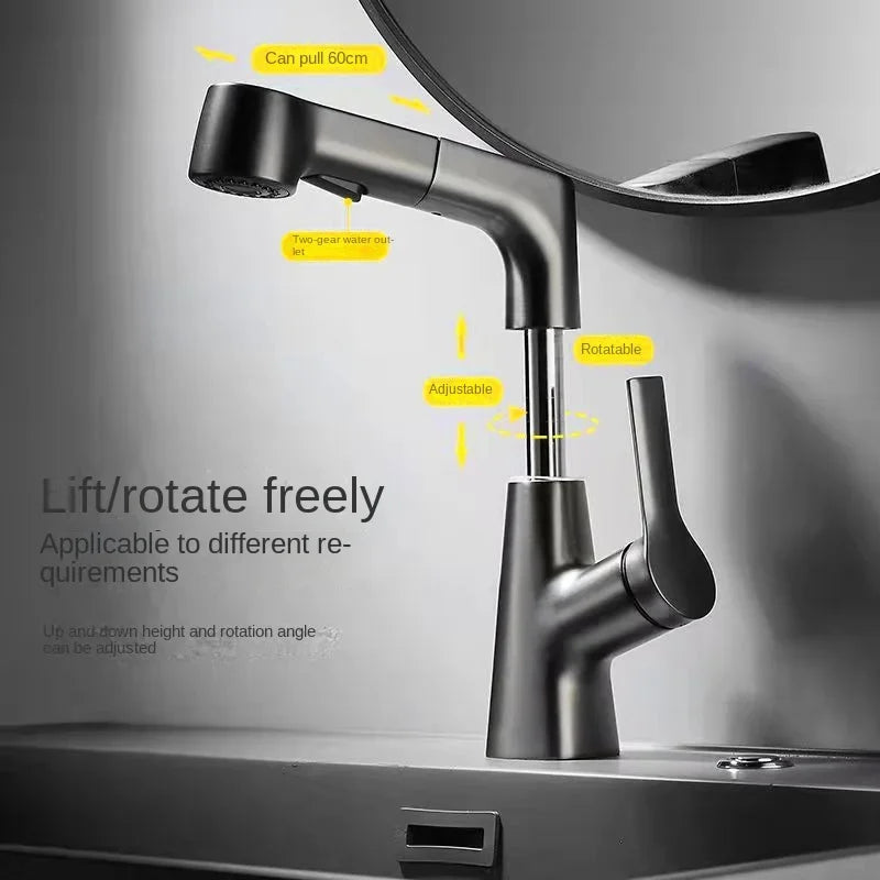 360° Degree Rotation Bathroom Faucet Scalable Kitchen Faucets Bathroom Sink Faucet Tap Tapware Blender Washbasin Tap Leedoar