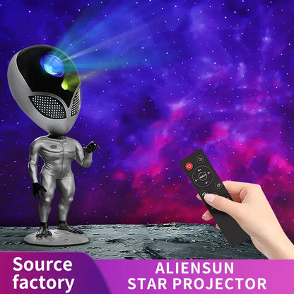 LED Alien Star Projection Lamps Nebula Projection Interactive Atmosphere Night Lights Bedroom Desktop Decorative Children's Gift Leedoar