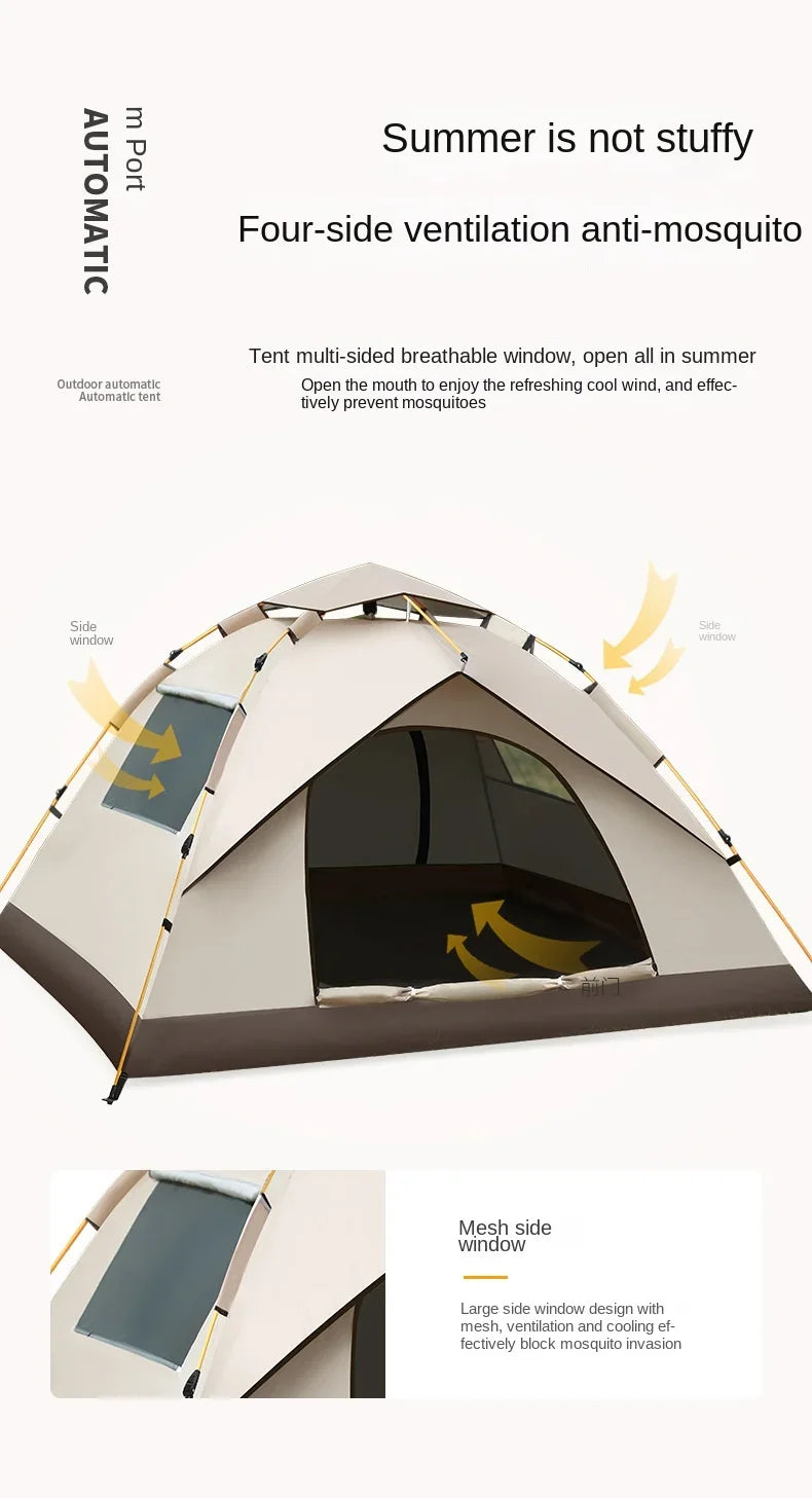 2-3 Pessoa Tenda Camping Dobrável Ao Ar Livre Totalmente Automático Velocidade Abertura Rápida Protetor Solar À Prova D'Água Wilderness Equipamento Portátil